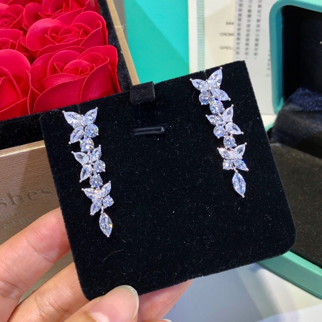 [⭐Sparkve Jewels]VICTORIA SILVER DIAMOND DROP EARRINGS