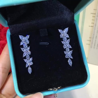 [⭐Sparkve Jewels]VICTORIA SILVER DIAMOND DROP EARRINGS