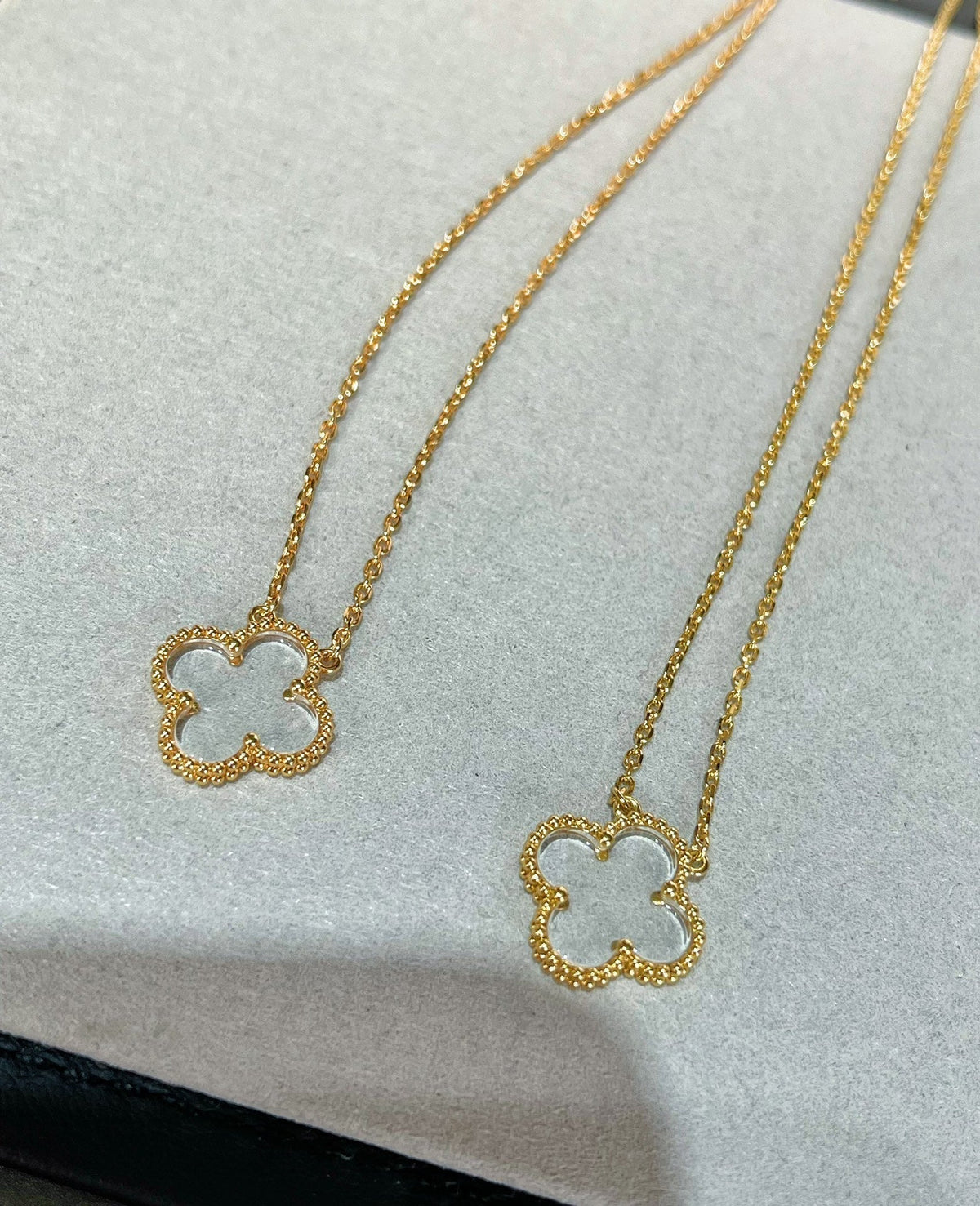 [⭐Sparkve]CLOVER ROCK CRYSTAL ROSE GOLD NECKLACE