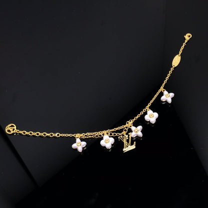[⭐Sparkve]LOGO 6 MOTIF STAR AND SUN GOLD BRACELET