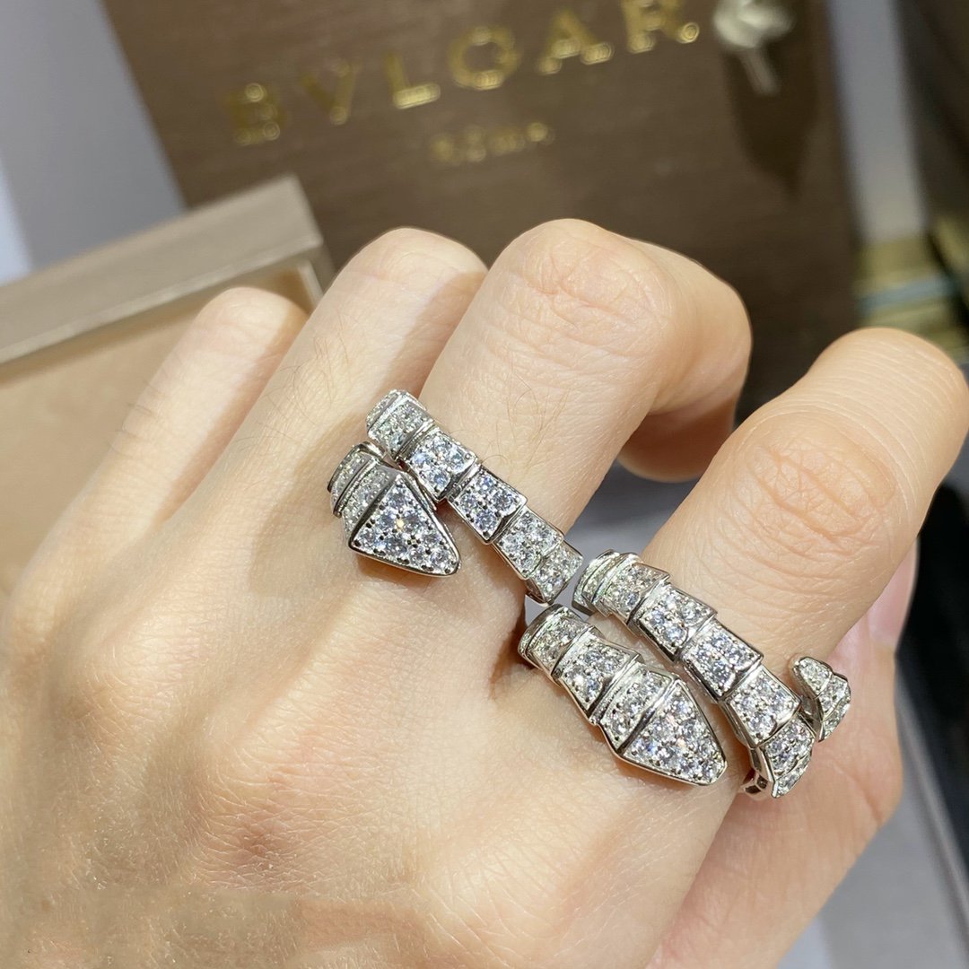 [⭐Sparkve]SERPENTI RING SILVER DIAMOND PAVED