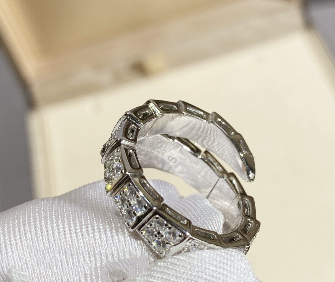 [⭐Sparkve]SERPENTI RING SILVER DIAMOND PAVED