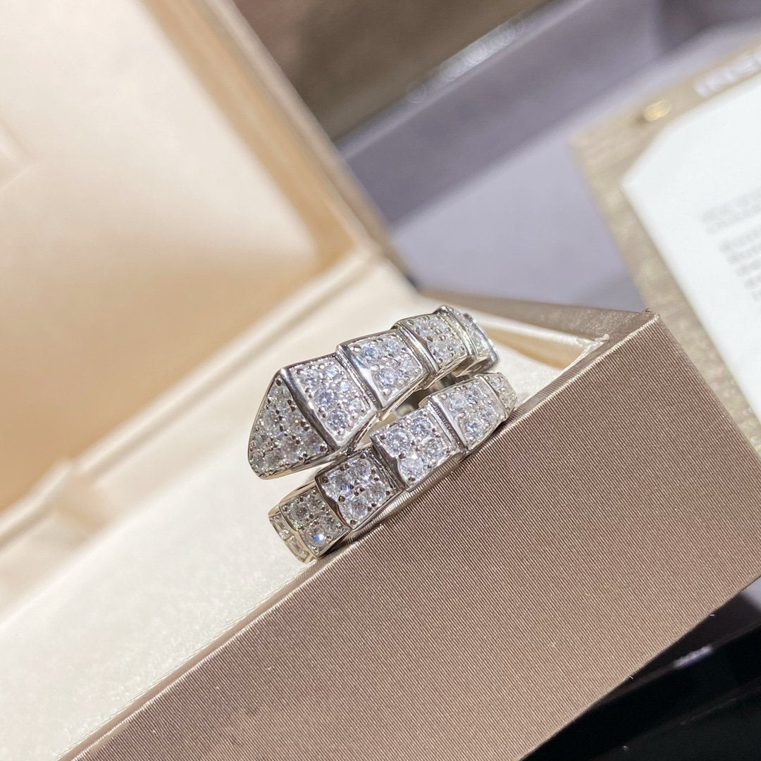 [⭐Sparkve]SERPENTI RING SILVER DIAMOND PAVED