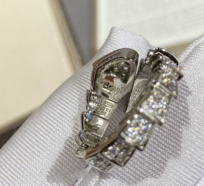 [⭐Sparkve]SERPENTI LARGE RING SILVER DIAMOND PAVED