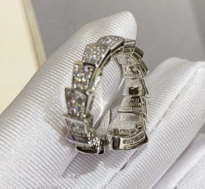 [⭐Sparkve]SERPENTI LARGE RING SILVER DIAMOND PAVED