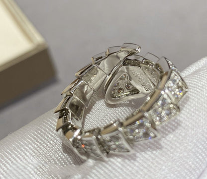 [⭐Sparkve]SERPENTI LARGE RING SILVER DIAMOND PAVED