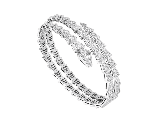 [⭐Sparkve]SERPENTI BRACELET SILVER DIAMOND DOUBLE ROW