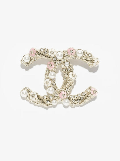 [⭐Sparkve]26C Pink-White Enamel Ice Cream Cone Double C Brooch