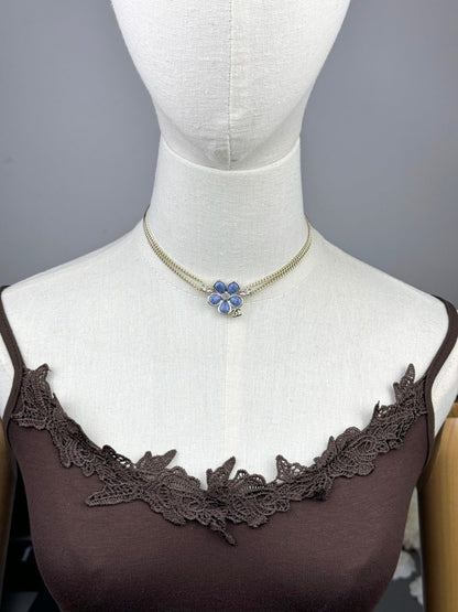 [⭐Sparkve]New Blue Floral Double-Layer Necklace