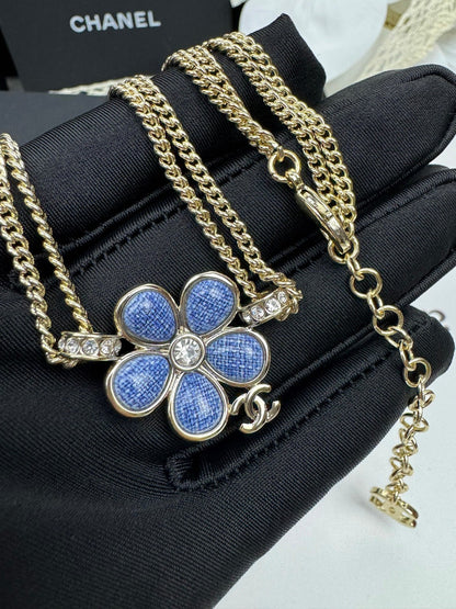 [⭐Sparkve]New Blue Floral Double-Layer Necklace