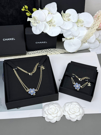[⭐Sparkve]VOLTE New Blue Floral Double-Layer Bracelet