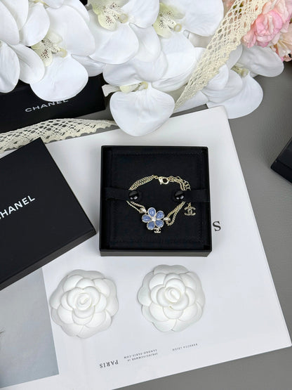 [⭐Sparkve]VOLTE New Blue Floral Double-Layer Bracelet