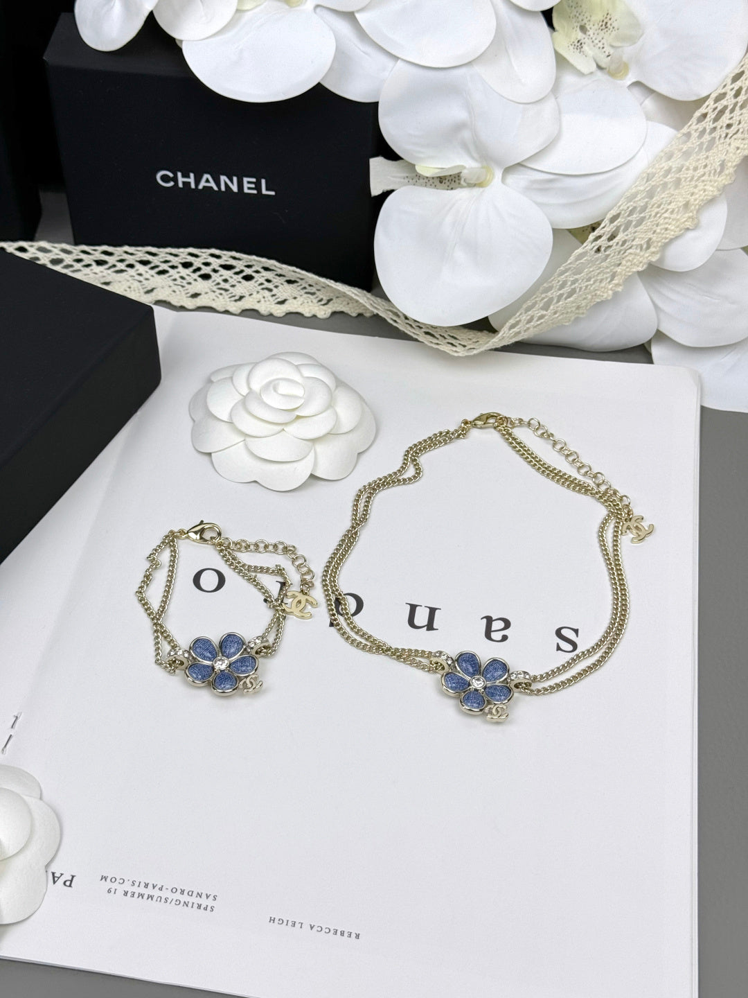 [⭐Sparkve]VOLTE New Blue Floral Double-Layer Bracelet