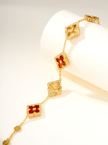 [⭐Sparkve]B.C.L ENAMELED Five-Flower Bracelet（Various Colors) BIG SIZE