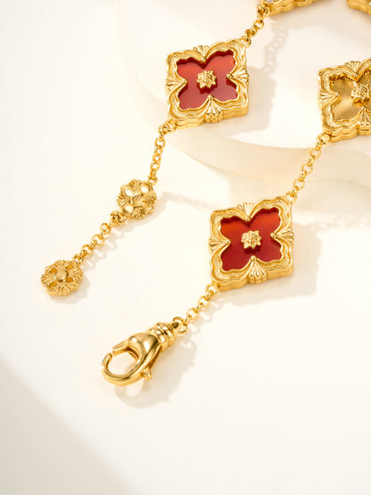 [⭐Sparkve]B.C.L ENAMELED Five-Flower Bracelet（Various Colors) BIG SIZE