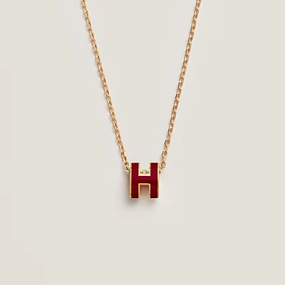 [⭐Sparkve]HM CLIC RED ENAMEL GOLD NECKLACE