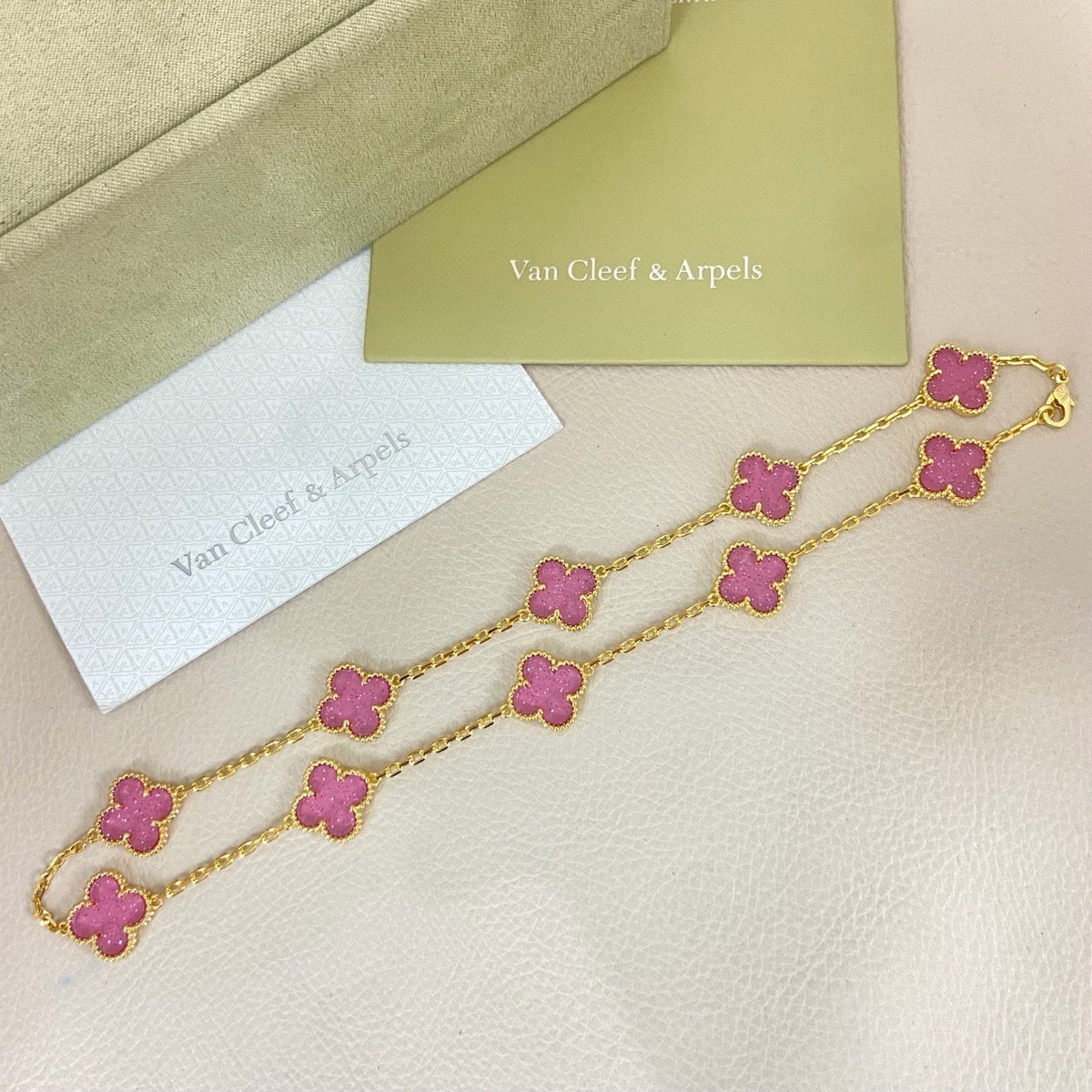 [⭐Sparkve]CLOVER 10 MOTIFS  NEW BUBBLE PINK ENAMEL