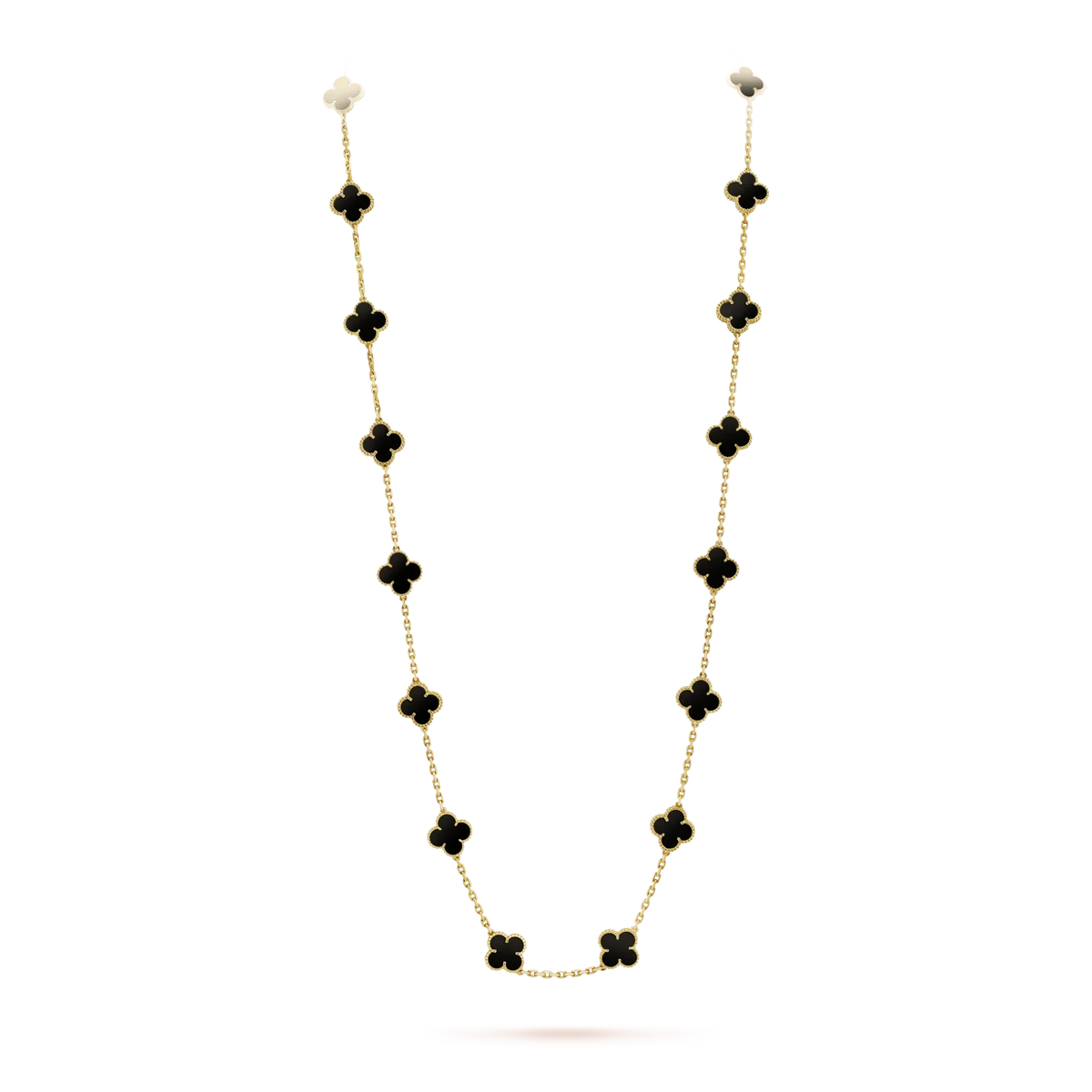 [⭐Sparkve]CLOVER 20 MOTIFS ONYX NECKLACE