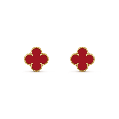 [⭐Sparkve]CLOVER MINI 9.5MM CARNELIAN EARRINGS