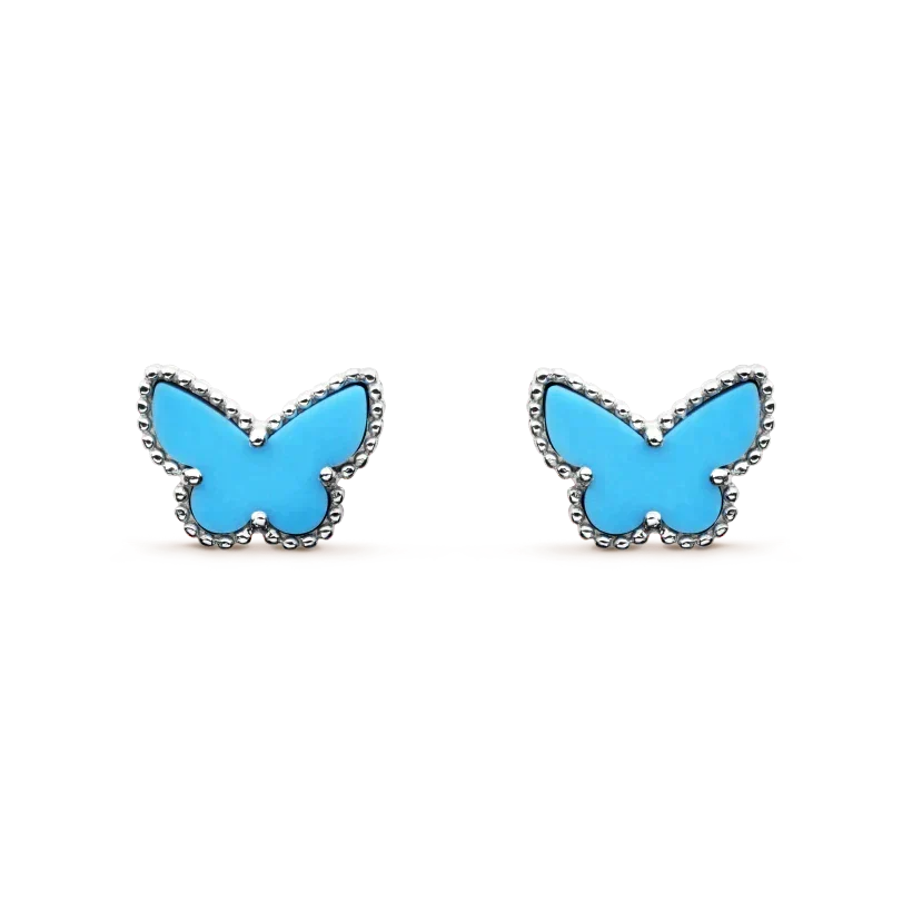 [⭐Sparkve]BUTTERFLY TURQUOISE EARRINGS SILVER