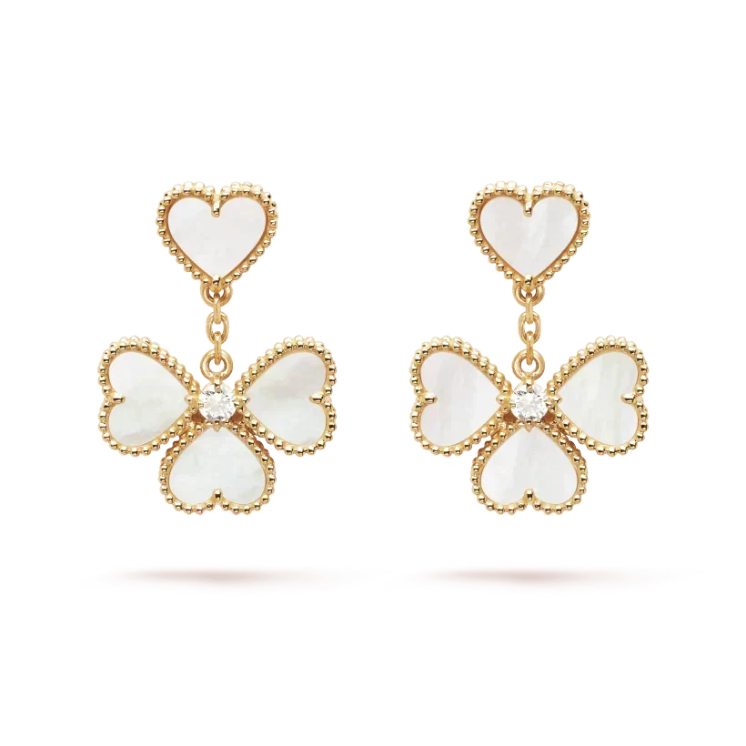 [⭐Sparkve]CLOVER SWEET WHITE MOP EARRINGS
