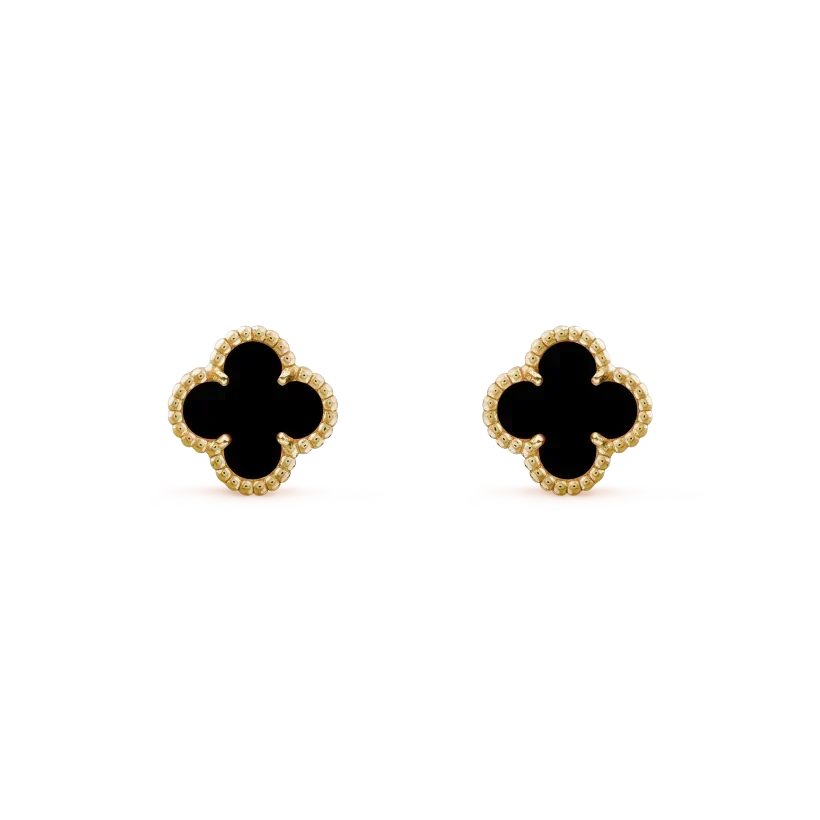 [⭐Sparkve]CLOVER MINI 9.5MM BLACK MOP EARRINGS