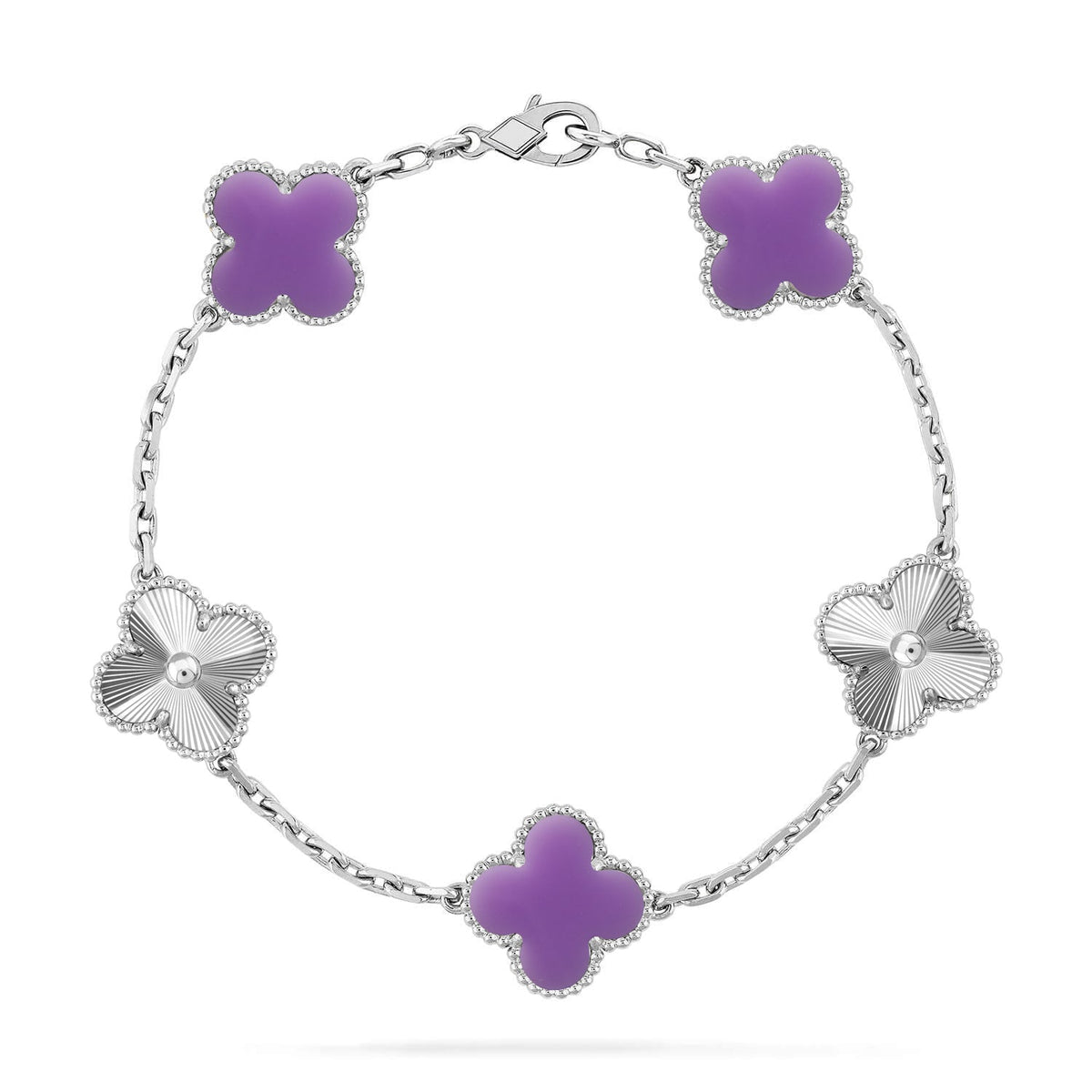 [⭐Sparkve]CLOVER 5 MOTIF LIGHT PURPLE BRACELET COLLECTION