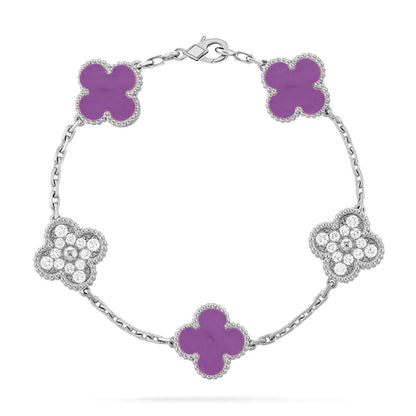 [⭐Sparkve] CLOVER 5 MOTIF VIOLET BRACELET COLLECTION