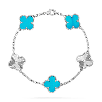 [⭐Sparkve] CLOVER 5 MOTIF TURQUOISE BRACELET COLLECTION
