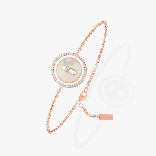 [⭐Sparkve]Demo MOVE WHITE MOTHER OF PEARL PINK GOLD DIAMOND BRACELET