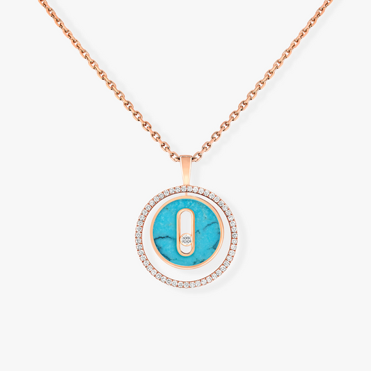 [⭐Sparkve]Demo MOVE 1 DIAMOND TURQUOISE PINK GOLD DIAMOND NECKLACE