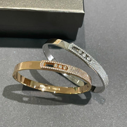 [⭐Sparkve]Move Noa Rose Gold Pavé Diamond Bangle Bracelet