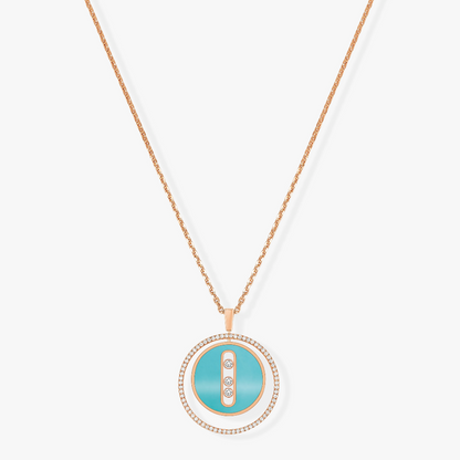 [⭐Sparkve]Demo MOVE 3 DIAMONDS TURQUOISE PINK GOLD DIAMOND NECKLACE
