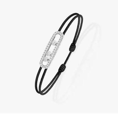 [⭐Sparkve]Messika Care(s) pink cord pavé bracelet