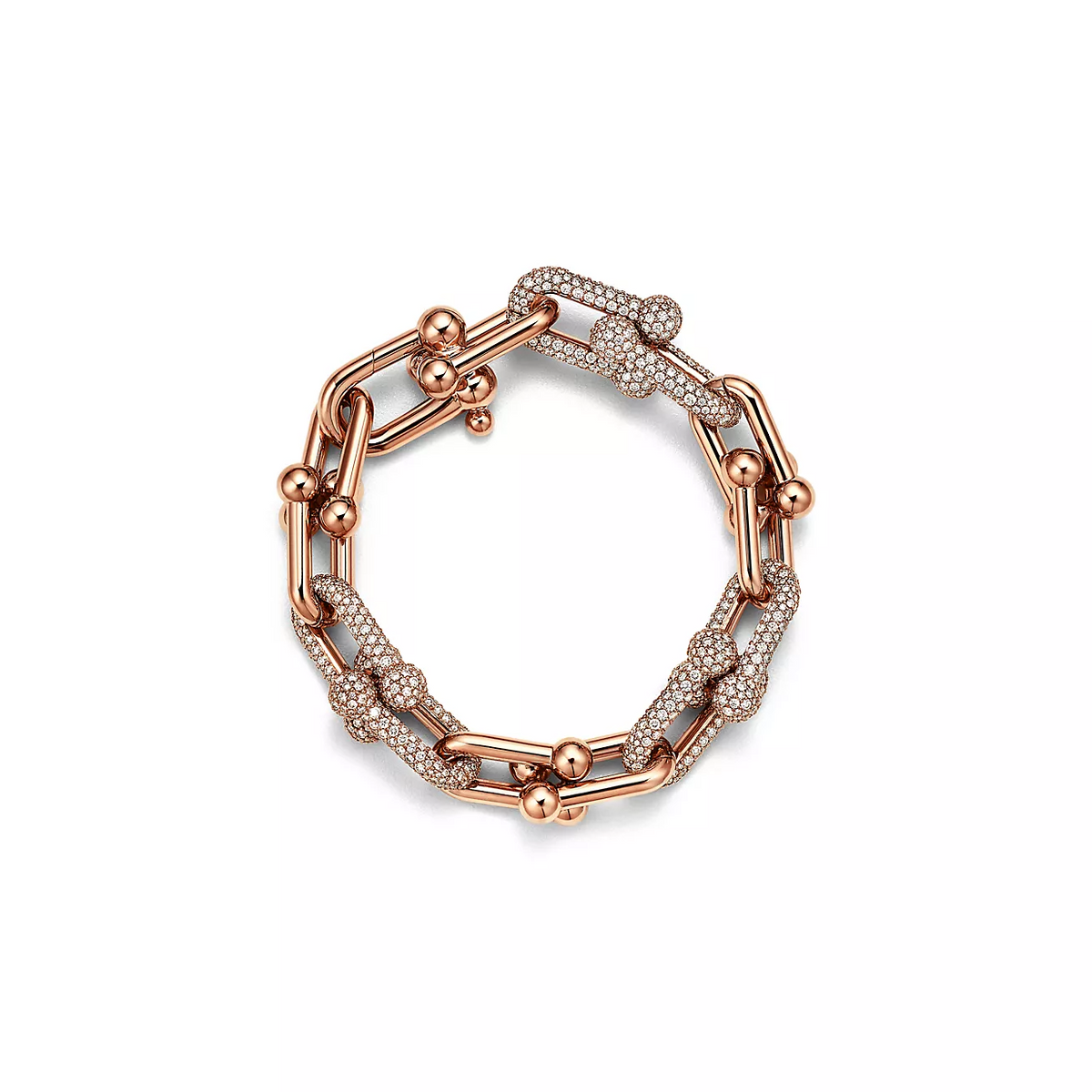 [⭐Sparkve Jewels]HARDWEAR LARGE LINK PINK GOLD PAVED DIAMOND BRACELET