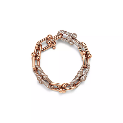 [⭐Sparkve Jewels]HARDWEAR LARGE LINK PINK GOLD PAVED DIAMOND BRACELET