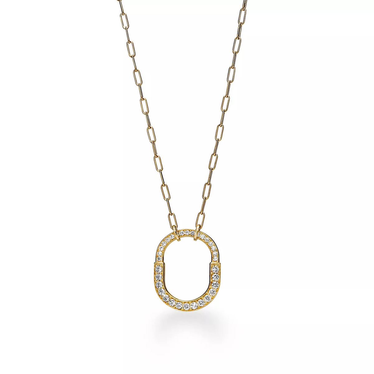 [⭐Sparkve Jewels]LOCK NECKLACE MEDIUM PENDANT GOLD PAVED DIAMONDS