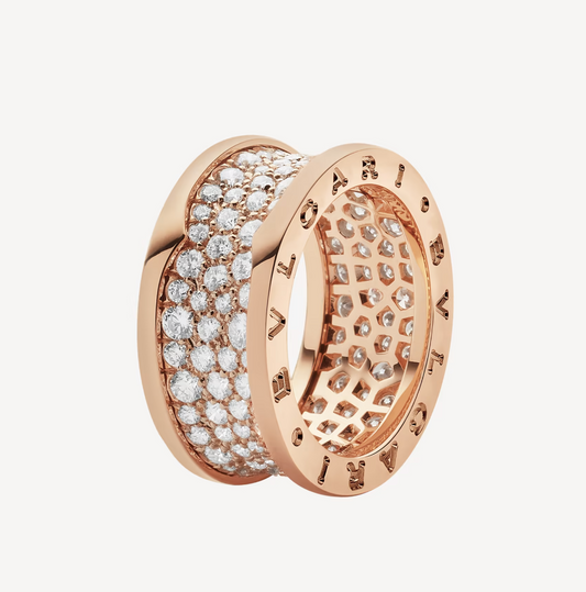 [⭐Sparkve]ZERO 1 WITH PAVED DIAMONDS ON THE SPIRAL RING