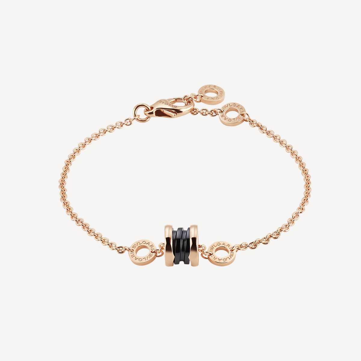 [⭐Sparkve]ZERO 1 SOFT PINK GOLD AND BLACK CERAMIC BRACELET