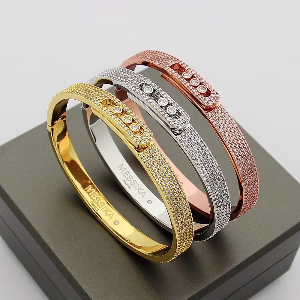 [⭐Sparkve]Move Noa Full Pavé Diamond Bangle Bracelet