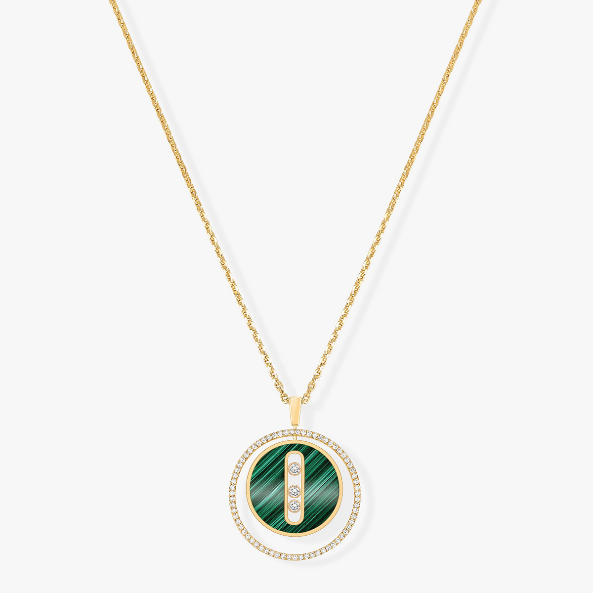 [⭐Sparkve]Demo MOVE 3 DIAMOND MALACHITE GOLD DIAMOND NECKLACE