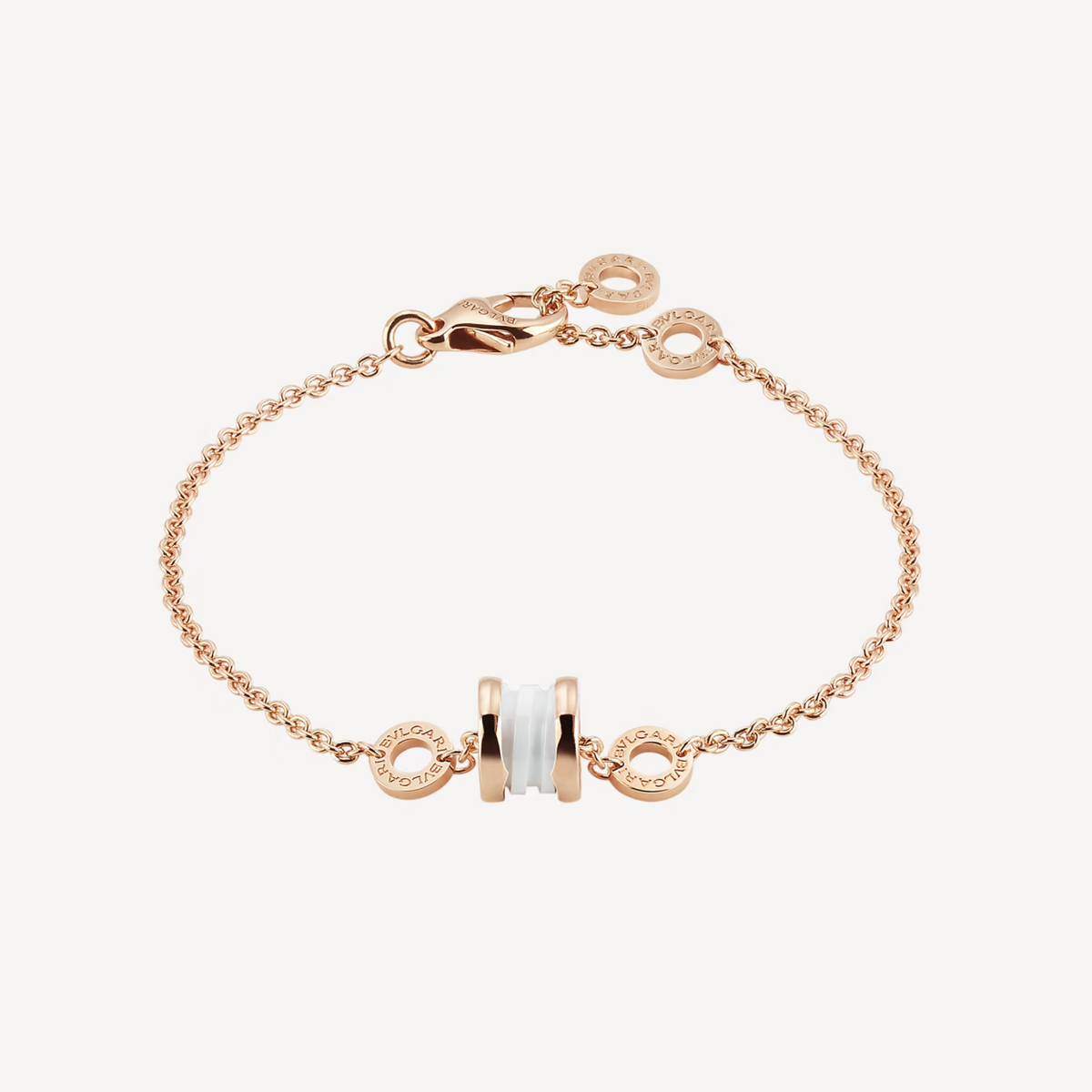 [⭐Sparkve]ZERO 1 SOFT PINK GOLD AND WHITE CERAMIC BRACELET