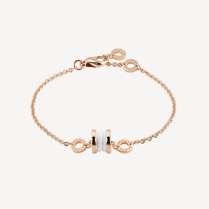 [⭐Sparkve]ZERO 1 SOFT PINK GOLD AND WHITE CERAMIC BRACELET