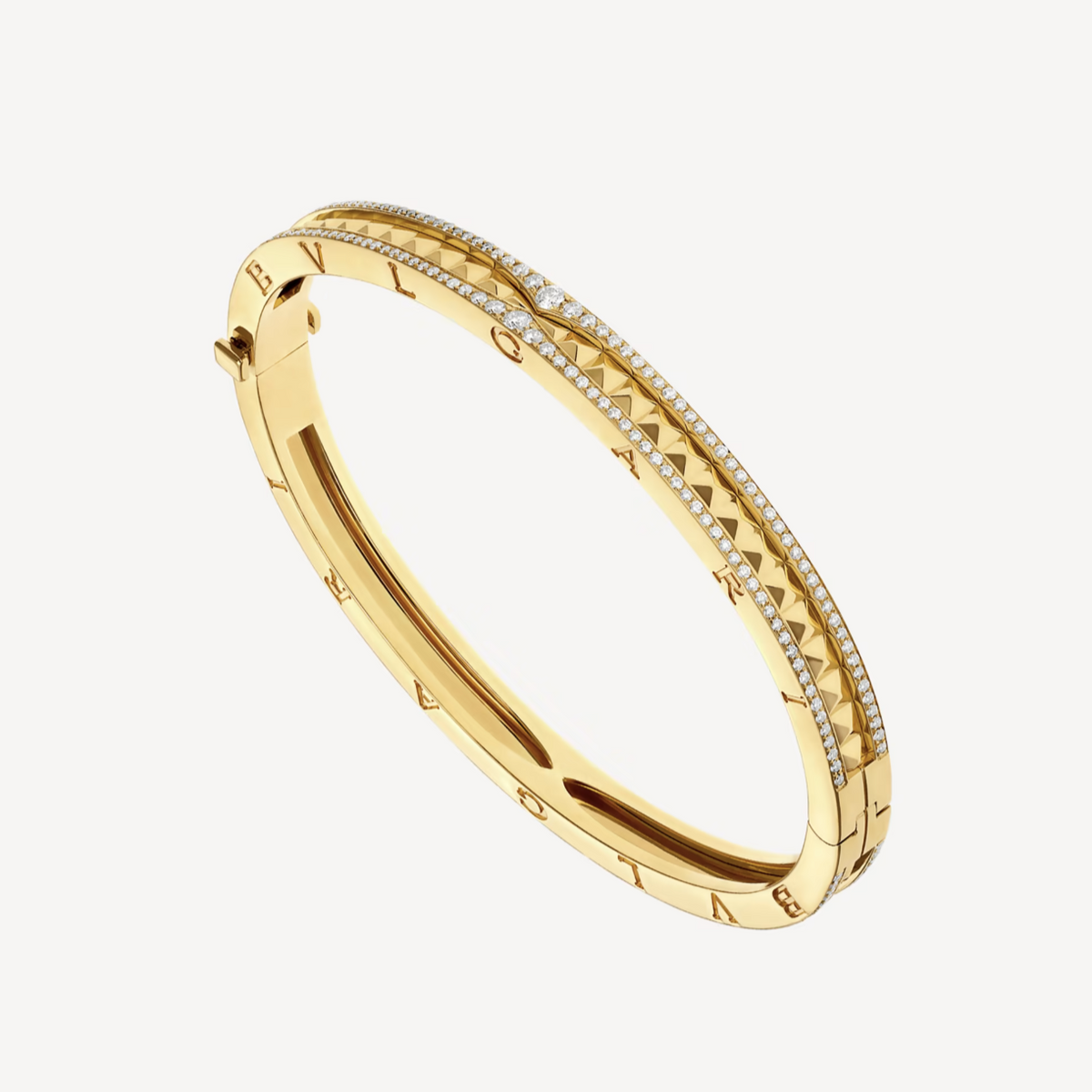 [⭐Sparkve]ZERO 1 SPIRAL AND PAVED DIAMOND GOLD BRACELET