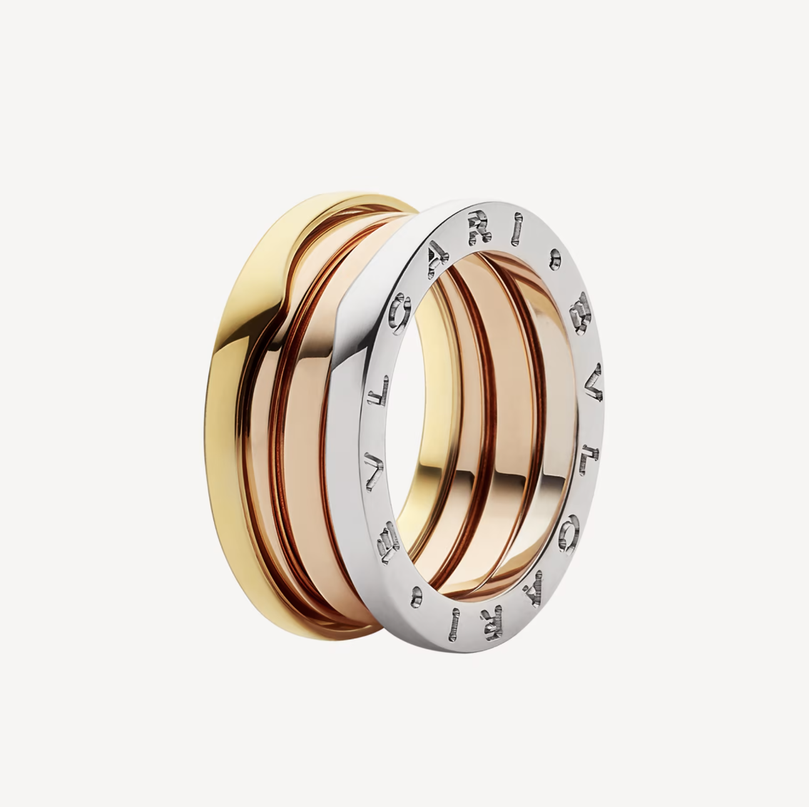 [⭐Sparkve]ZERO 1 THREE-BAND ROSE WHITE AND YELLOW RING