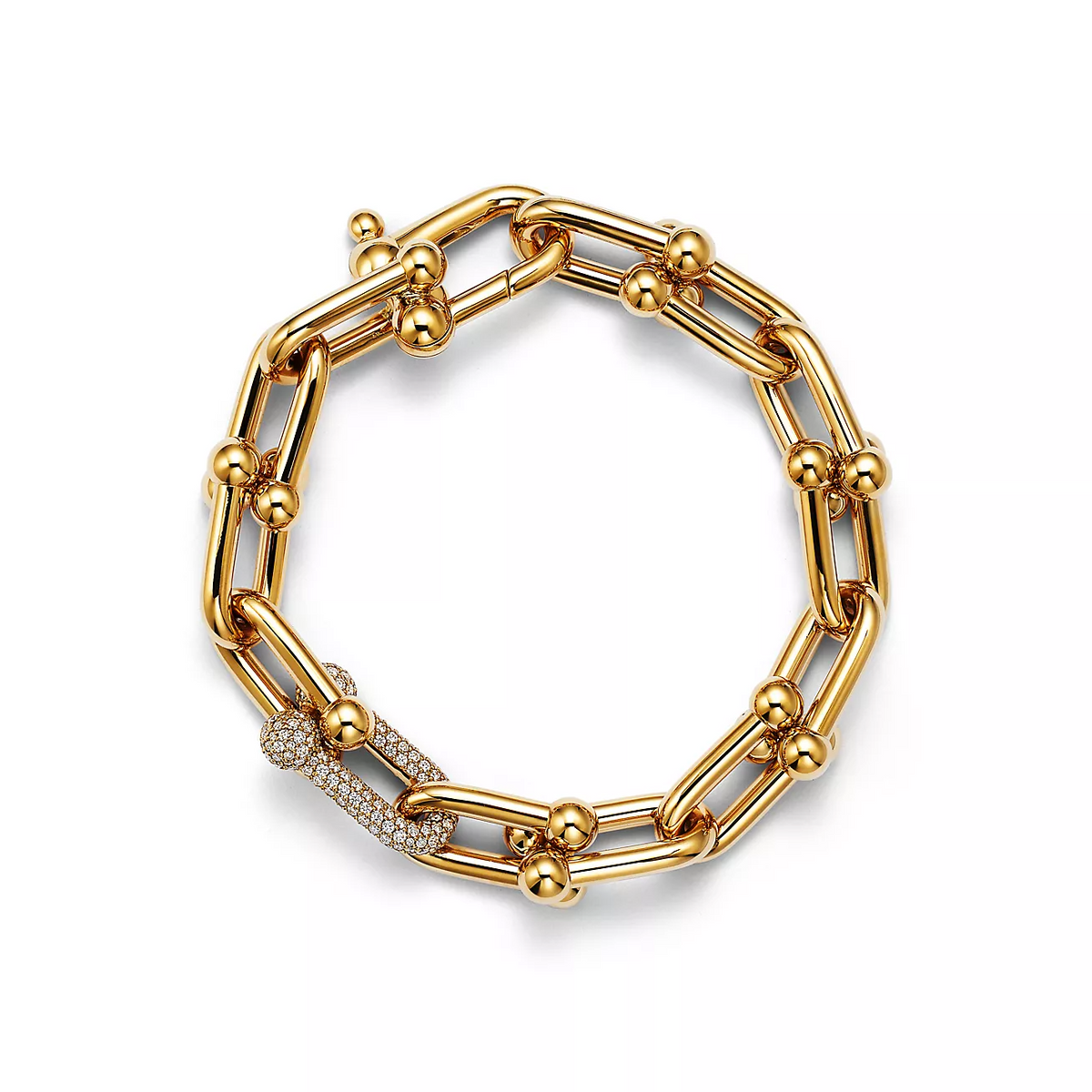 [⭐Sparkve Jewels]HARDWEAR LARGE LINK GOLD DIAMOND BRACELET