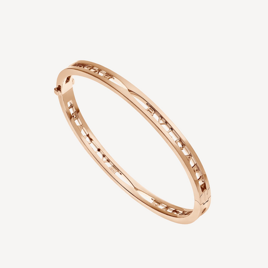 [⭐Sparkve]ZERO 1 SPIRAL LOGO PINK GOLD BRACELET