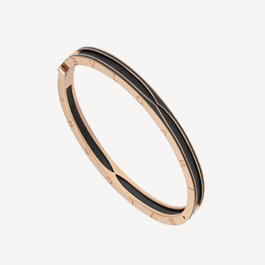 [⭐Sparkve]ZERO 1 PINK GOLD WITH MATTE BLACK CERAMIC BRACELET