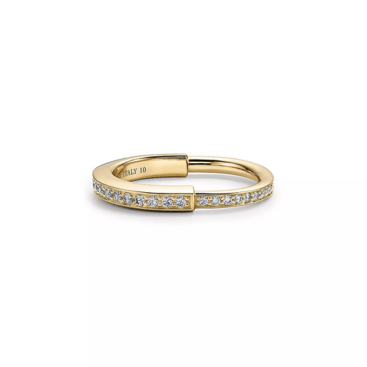 [⭐Sparkve Jewels]LOCK RING GOLD DIAMOND PAVED