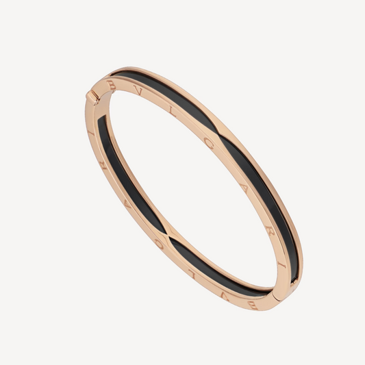 [⭐Sparkve]ZERO 1 PINK GOLD WITH BLACK CERAMIC BRACELET